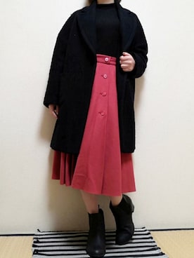 「UNTITLED（アンタイトル）のアイテム（スカート）」を使った、うたみるのさん（レディース・151cm）の冬コーディネート