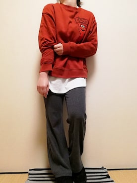 「H&M DIVIDED（エイチアンドエム　ディヴァイデッド）のアイテム（スウェット）」を使った、うたみるのさん（レディース・151cm）の秋コーディネート