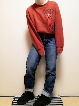 「H&M DIVIDED（エイチアンドエム　ディヴァイデッド）のアイテム（スウェット）」を使った、うたみるのさん（レディース・151cm）の秋コーディネート