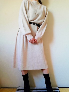 「UNTITLED（アンタイトル）のアイテム（ワンピース/ドレス）」を使った、うたみるのさん（レディース・151cm）の秋コーディネート