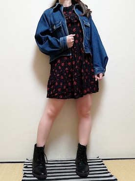 「ミニワンピ」｜うたみるのさん（レディース・151cm）の春コーディネート