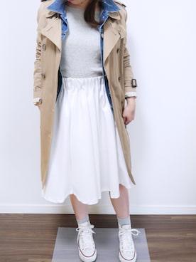 「おちびさん」｜「アイテム（トレンチコート）」を使った、yuyueee2さん（レディース・147cm）の春コーディネート