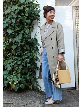 「Simplicite（サンプリシテ）のアイテム（その他アウター）」を使った、shokoさん（レディース・163cm）の春コーディネート