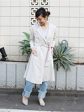 「Simplicite（サンプリシテ）のアイテム」を使った、shokoさん（レディース・163cm）の春コーディネート