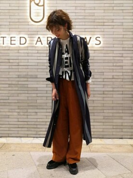 「UNITED ARROWS（ユナイテッドアローズ）のアイテム（シャツワンピース）」を使った、近澤 茜さん（レディース・166cm）の夏コーディネート