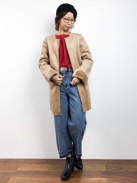 「cepo（セポ）のアイテム（ダウンジャケット/コート）」を使った、naoさん（レディース・163cm）の冬コーディネート