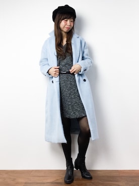 「BLISS POINT（ブリスポイント）のアイテム（その他アウター）」を使った、naoさん（レディース・163cm）の冬コーディネート
