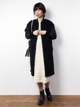「blanc basque（ブランバスク）のアイテム（ブルゾン）」を使った、naoさん（レディース・163cm）の冬コーディネート