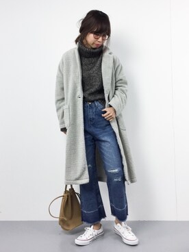 「SEVENDAYS=SUNDAY（セブンデイズサンデイ）のアイテム（ダウンジャケット/コート）」を使った、naoさん（レディース・163cm）の冬コーディネート