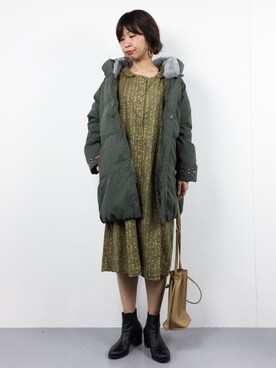 「チチカカ（チチカカ）のアイテム（ダウンジャケット/コート）」を使った、naoさん（レディース・163cm）の冬コーディネート
