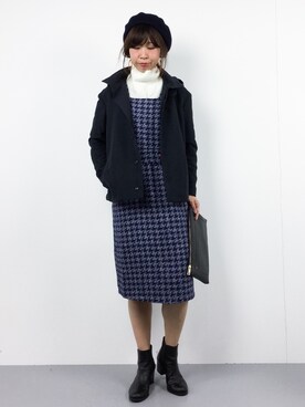 「qualite（カリテ）のアイテム（ブルゾン）」を使った、naoさん（レディース・163cm）の冬コーディネート