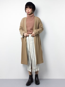 「LOUNGEDRESS（ラウンジドレス）のアイテム（その他アウター）」を使った、naoさん（レディース・163cm）の冬コーディネート