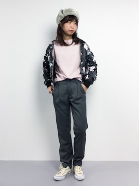 「VENCEEXCHANGE（ヴァンスエクスチェンジ）のアイテム（ブルゾン）」を使った、naoさん（レディース・163cm）の冬コーディネート
