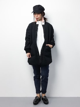 「rps（アールピーエス）のアイテム（ブルゾン）」を使った、naoさん（レディース・163cm）の冬コーディネート