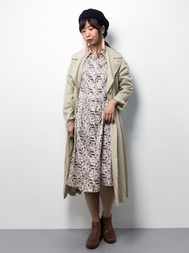 「Honey Salon（ハニーサロン）のアイテム（ジャケット/アウター）」を使った、naoさん（レディース・163cm）の冬コーディネート