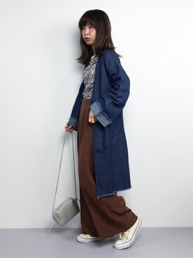 「SpRay（スプレイ）のアイテム（ノーカラージャケット）」を使った、naoさん（レディース・163cm）の冬コーディネート