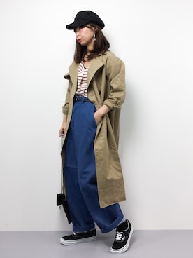 「ANAP（アナップ）のアイテム（トレンチコート）」を使った、naoさん（レディース・163cm）の冬コーディネート