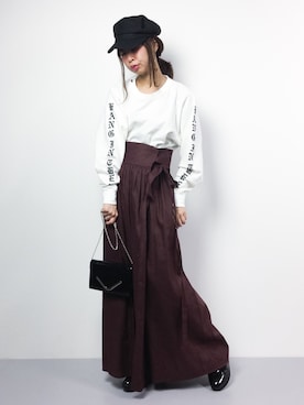 「マキシスカート」｜「アイテム（チュニック）」を使った、naoさん（レディース・163cm）の冬コーディネート
