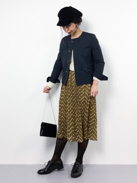 「NOLLEY’S（ノーリーズ）のアイテム（ブルゾン）」を使った、naoさん（レディース・163cm）の春コーディネート