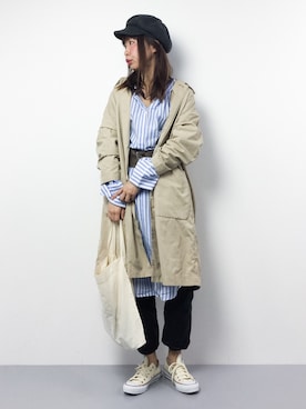 「I am I in fact...（アイアムアイインファクト）のアイテム（その他アウター）」を使った、naoさん（レディース・163cm）の春コーディネート