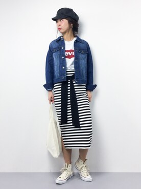 「UNRELISH（アンレリッシュ）のアイテム（デニムジャケット）」を使った、naoさん（レディース・163cm）の春コーディネート