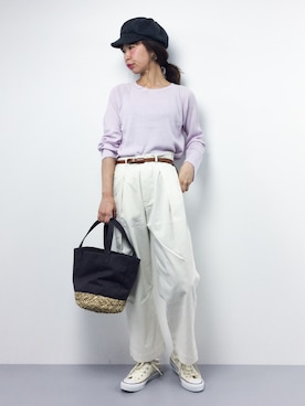 「NOMBRE IMPAIR（ノンブルアンペール）のアイテム（ニット/セーター）」を使った、naoさん（レディース・163cm）の春コーディネート
