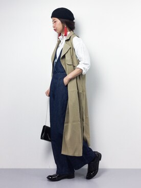 「BLISS POINT（ブリスポイント）のアイテム（その他アウター）」を使った、naoさん（レディース・163cm）の春コーディネート