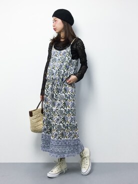 「チャイハネ（チャイハネ）のアイテム（サロペット/オーバーオール）」を使った、naoさん（レディース・163cm）の春コーディネート