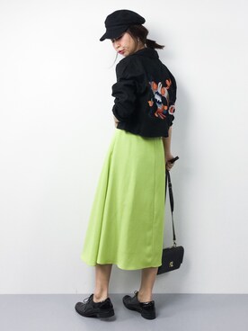 「MURUA（ムルーア）のアイテム（ステンカラーコート）」を使った、naoさん（レディース・163cm）の春コーディネート