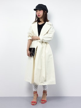 「SALON adam et rope'（サロン アダム エ ロペ）のアイテム（トレンチコート）」を使った、naoさん（レディース・163cm）の春コーディネート