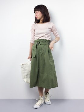「FIL DE FER（フィルデフェール）のアイテム（スカート）」を使った、naoさん（レディース・163cm）の春コーディネート