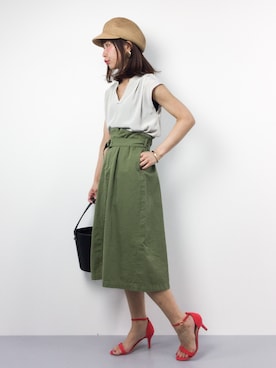 「FIL DE FER（フィルデフェール）のアイテム（スカート）」を使った、naoさん（レディース・163cm）の春コーディネート