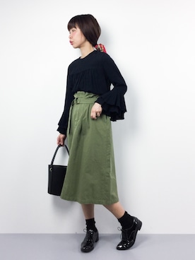 「FIL DE FER（フィルデフェール）のアイテム（スカート）」を使った、naoさん（レディース・163cm）の春コーディネート
