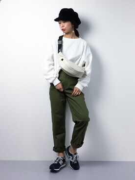 naoさんの「＜6(ROKU)＞DOUBLE FACE PULLOVER/ｶｯﾄｿｰ ◆」を使ったコーディネート