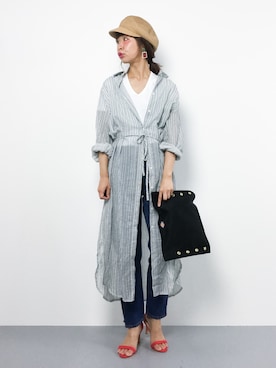 「Dickies（ディッキーズ）のアイテム（クラッチバッグ）」を使った、naoさん（レディース・163cm）の夏コーディネート