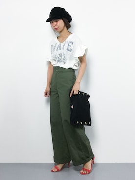 「Dickies（ディッキーズ）のアイテム（クラッチバッグ）」を使った、naoさん（レディース・163cm）の夏コーディネート