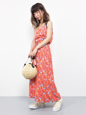 Child Woman チャイルドウーマン の 海のモチーフ プリント マキシ丈キャミワンピース ワンピース Wear