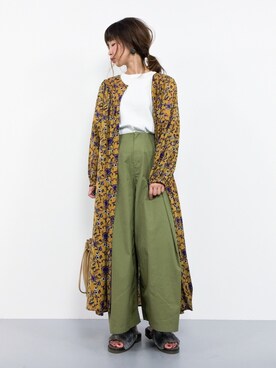 「カーキパンツ」｜naoさん（レディース・163cm）の夏コーディネート