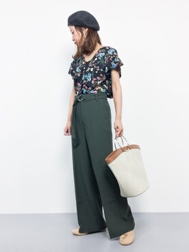 「カーキパンツ」｜naoさん（レディース・163cm）の夏コーディネート