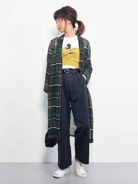 「ミッキーT」｜「アイテム（その他アウター）」を使った、naoさん（レディース・163cm）の秋コーディネート