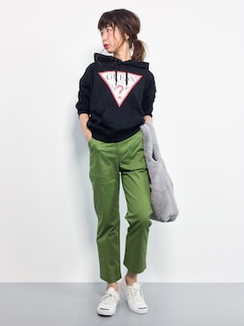 「カーキパンツ」｜naoさん（レディース・163cm）の秋コーディネート