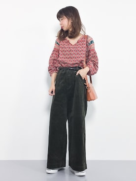 「カーキパンツ」｜naoさん（レディース・163cm）の秋コーディネート