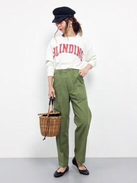 「カーキパンツ」｜naoさん（レディース・163cm）の秋コーディネート