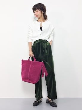「JOURNAL STANDARD（ジャーナルスタンダード）のベルベット ギャザーパンツ_#（その他パンツ）」を使った、naoさん（レディース・163cm）の秋コーディネート