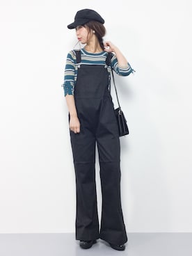 「jouetie（ジュエティ）のアイテム（サロペット/オーバーオール）」を使った、naoさん（レディース・163cm）の秋コーディネート