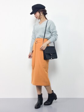 「マスタードイエロー」｜naoさん（レディース・163cm）の秋コーディネート