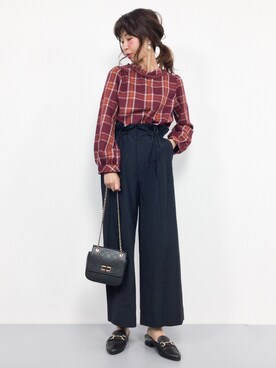 「タータンチェック」｜naoさん（レディース・163cm）の秋コーディネート