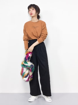 「JEANASIS（ジーナシス）のシンプルロゴBIGLS/773763（Tシャツ/カットソー）」を使った、naoさん（レディース・163cm）の秋コーディネート