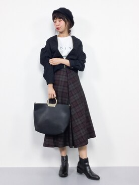 「antiqua（アンティカ）のアイテム（ブルゾン）」を使った、naoさん（レディース・163cm）の秋コーディネート