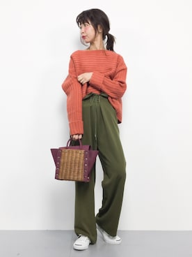 「カーキパンツ」｜naoさん（レディース・163cm）の秋コーディネート